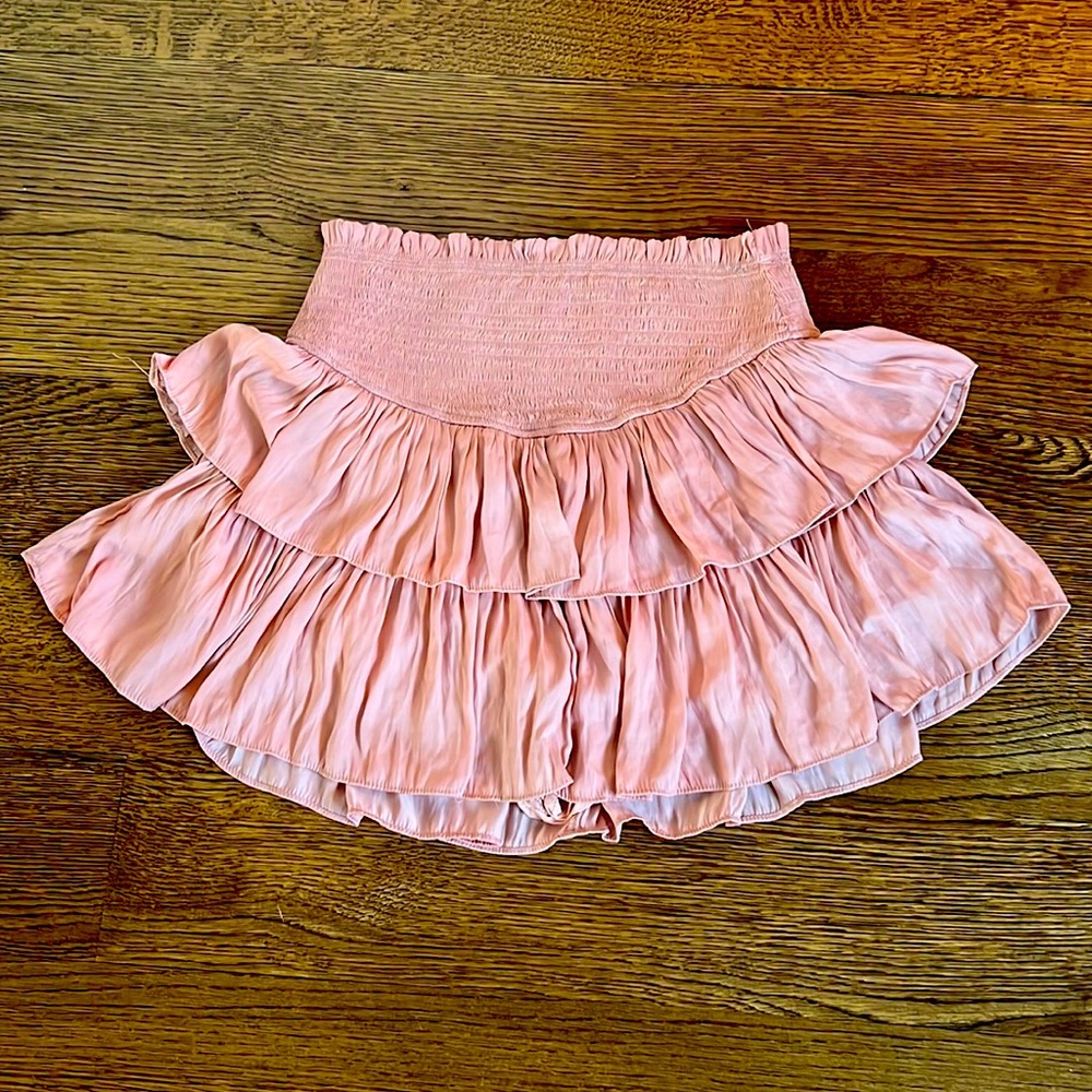 Light Pink Tiered Mini Skirt from Lily Rain Boutique